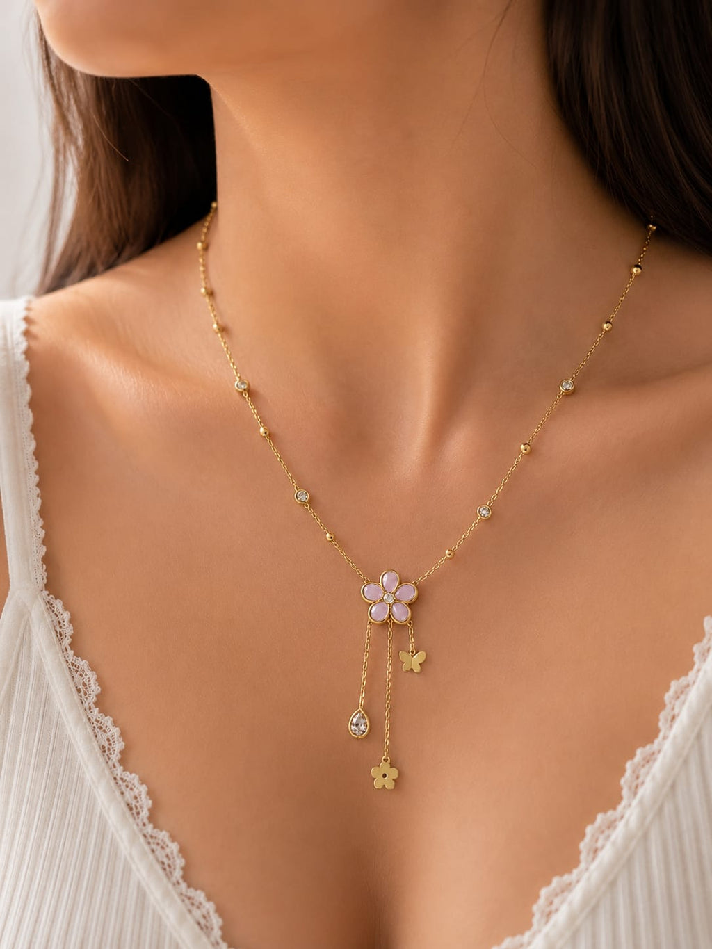 Lily Bloom Necklace .