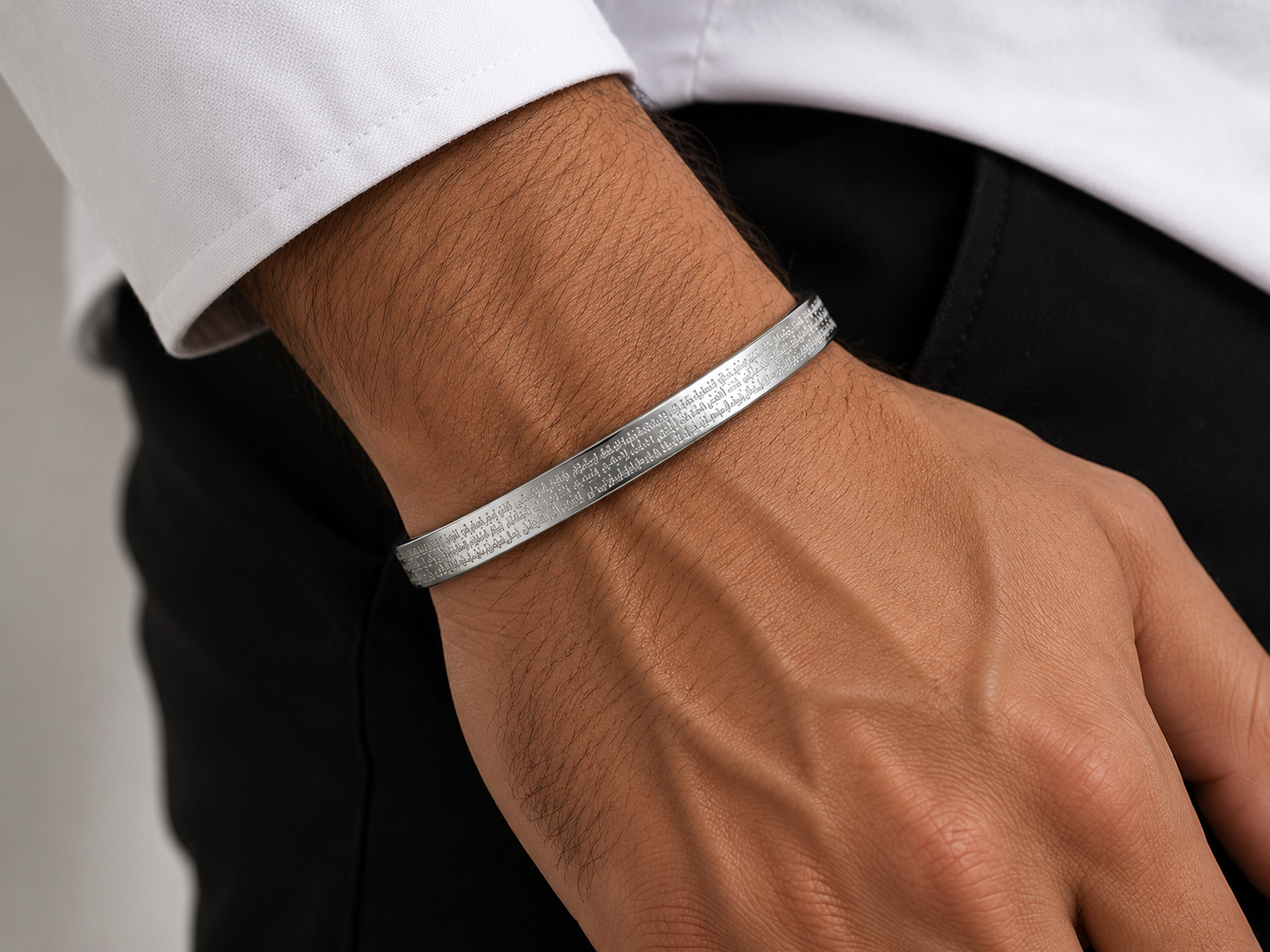 Psalm 91 Silver Cuff Bracelet