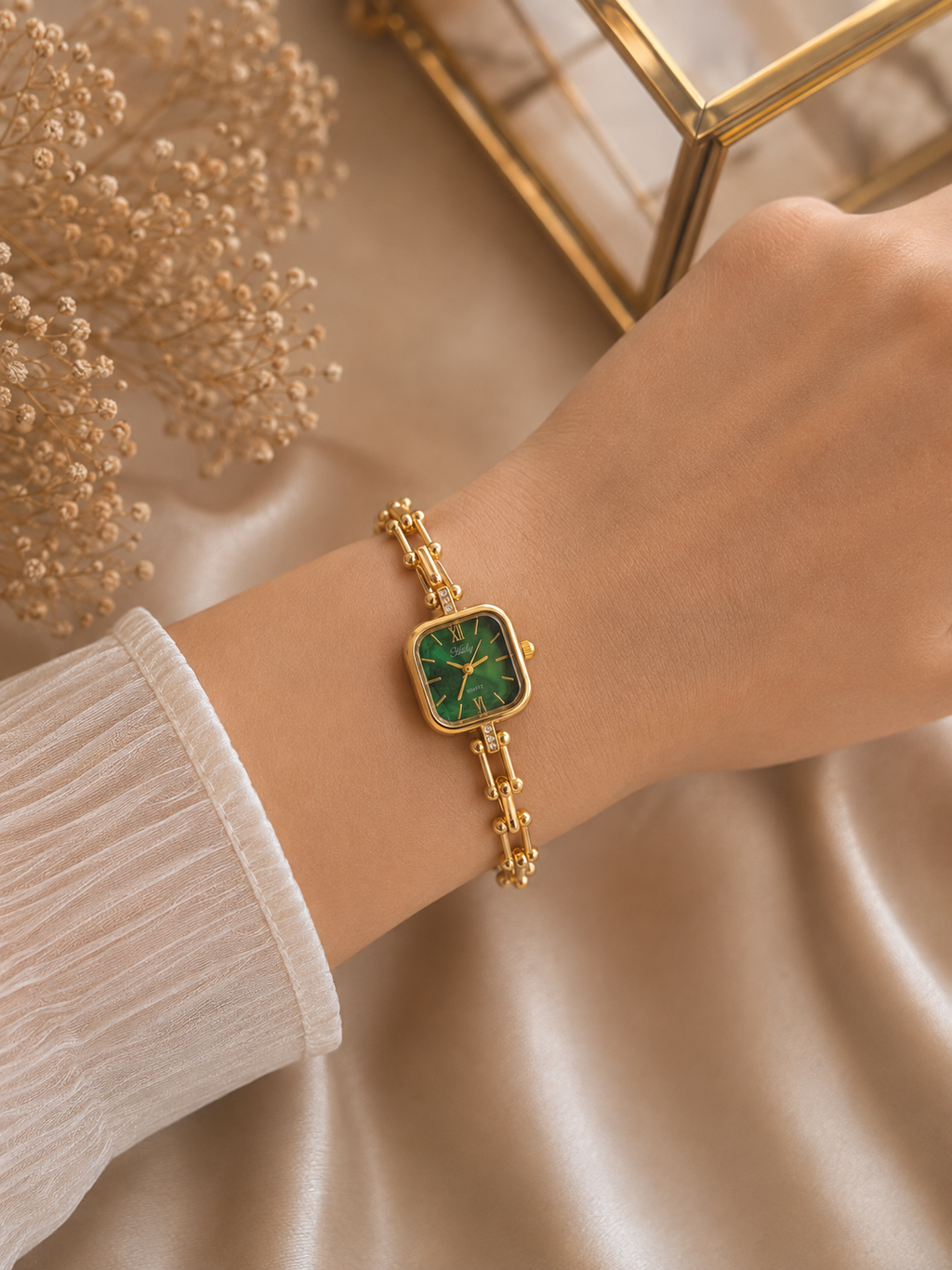 Gold Watch With Emerald green Dail Collection