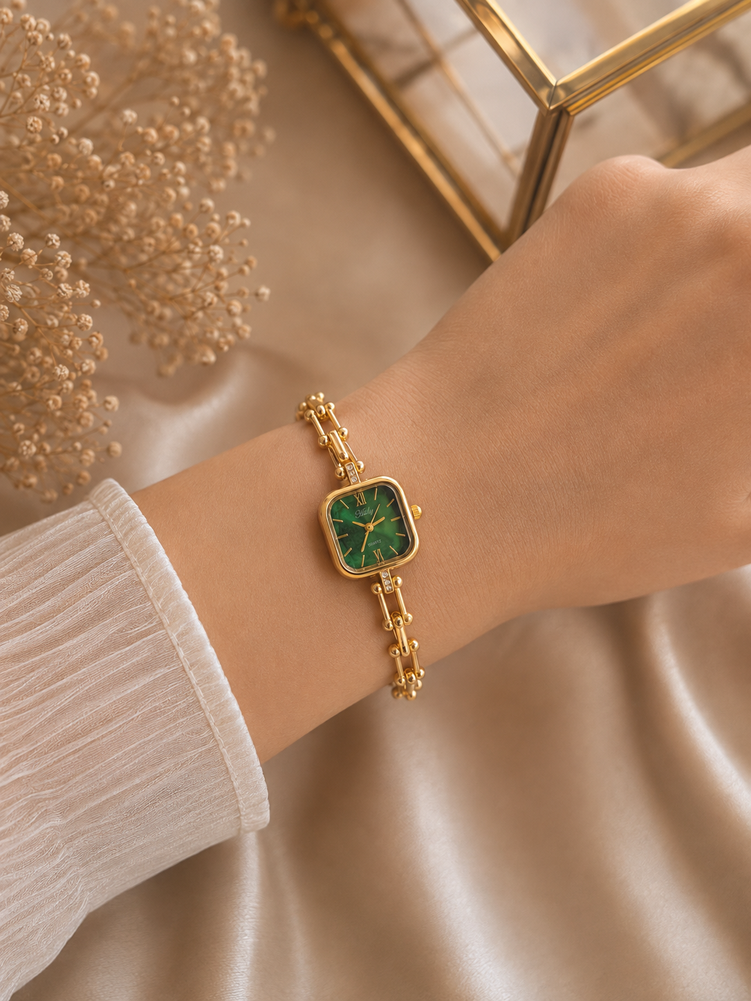 Gold Watch With Emerald green Dail Collection