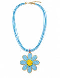 Bloom Blue Daisy Flower Necklace