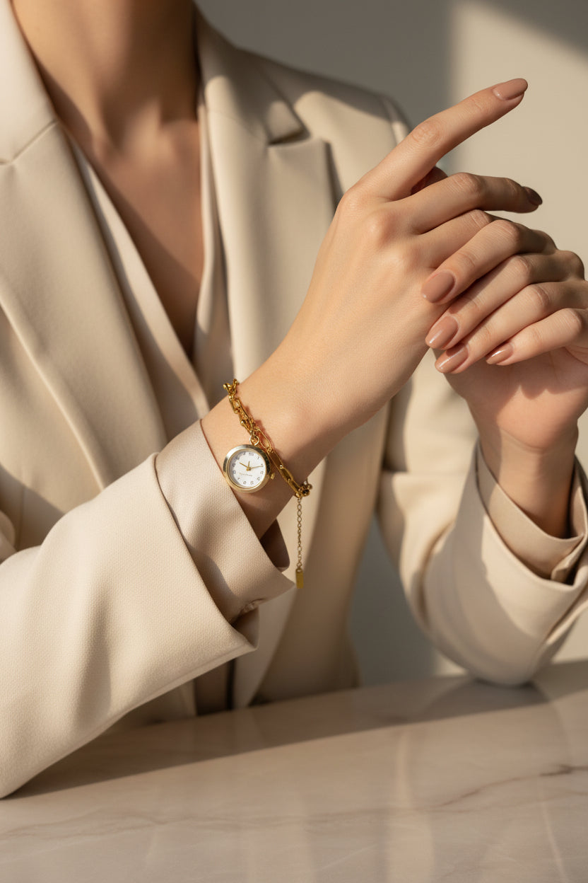 Quartz circle Tiff-any like watch Stainless-Steel.