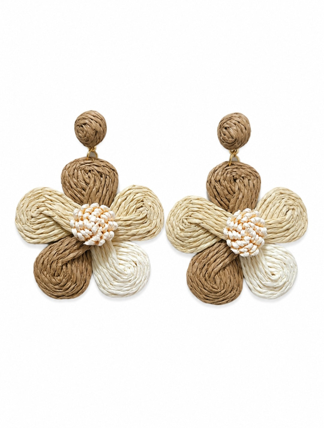Tropical Bloom Raffia Earrings