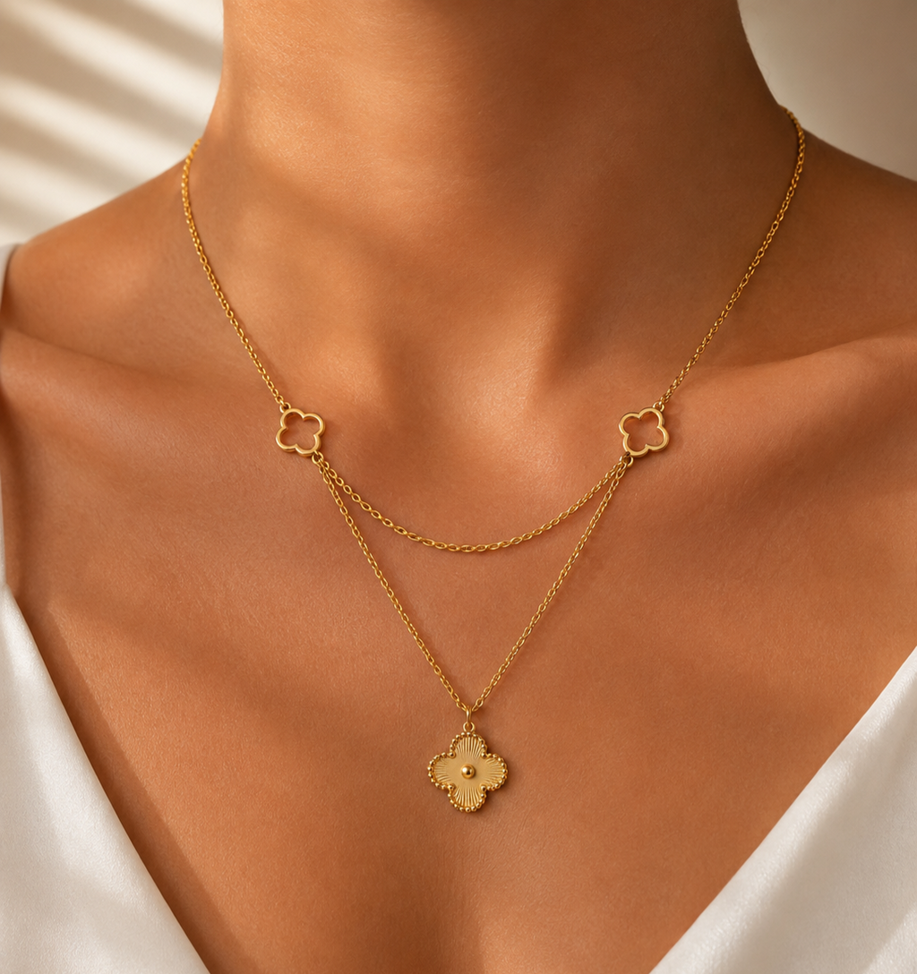 Celeste Golden Clover Necklace