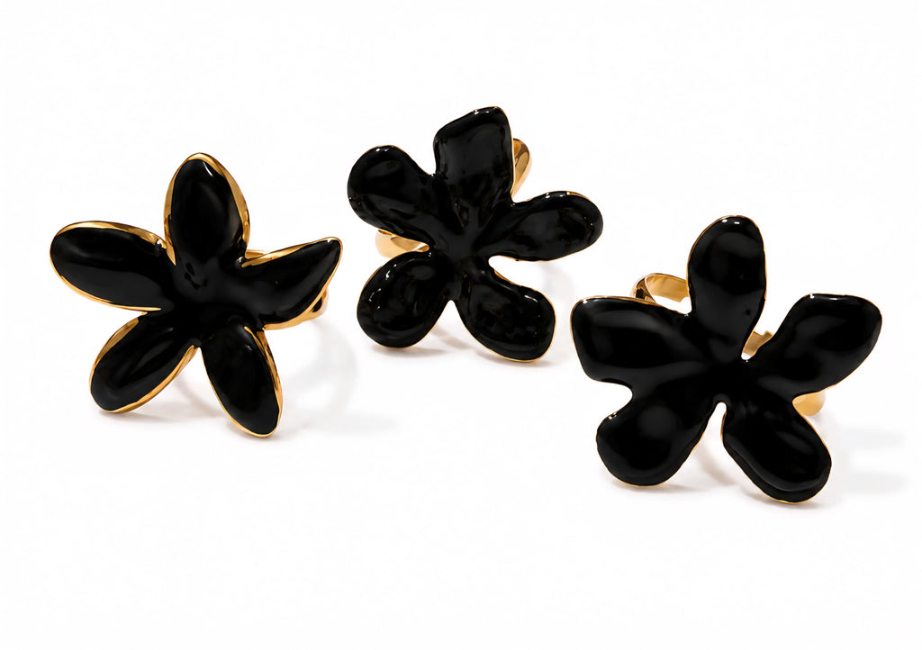 Midnight Blossom Ring