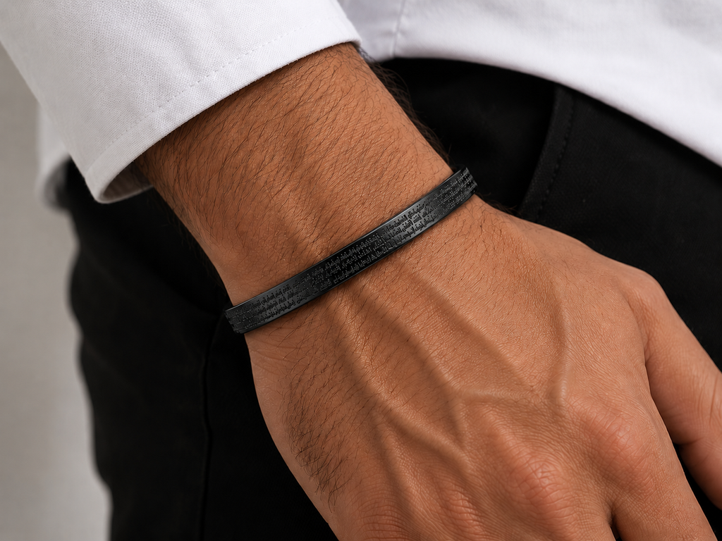 Psalm 91 Black Cuff Bracelet