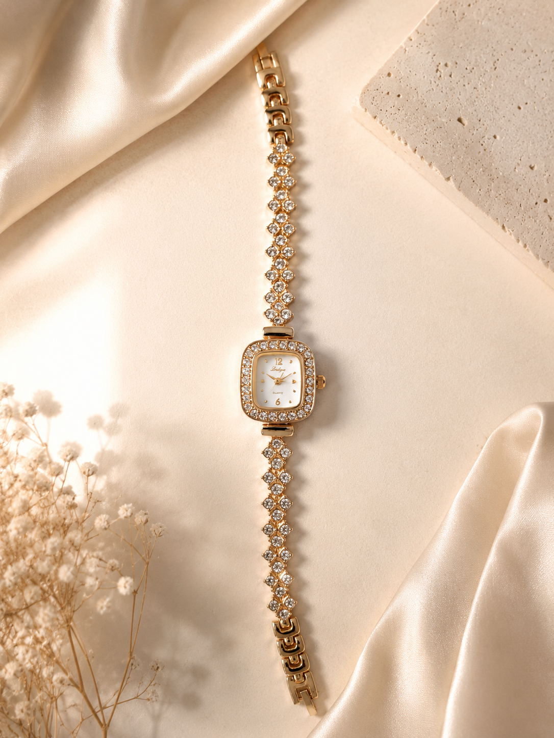 Lumière Gold Watch – White Dial