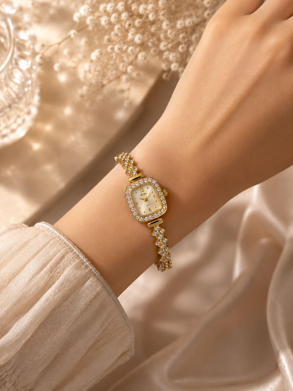 Lumière Gold Watch – White Dial