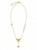 Pearl Bow Heart Necklace