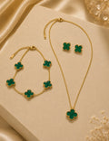 Emerald Clover Jewelry Set