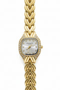 Gold Luxe Crystal Watch with white dail.